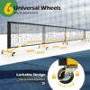 Goplus Portable Pickleball Net, 22FT Regulation Size Pickle Ball Net System with Strong Metal Frame, PE Net, Carry Bag, Ideal for Outdoor Indoor Driveway Backyard