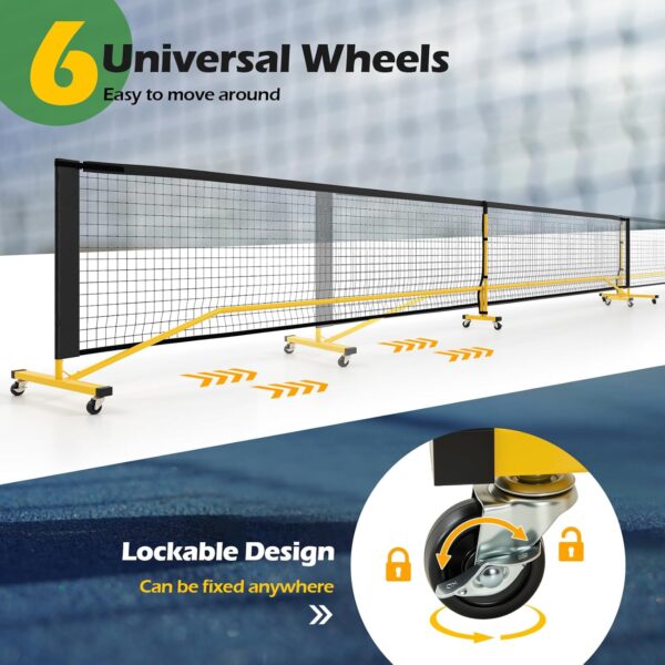 Goplus Portable Pickleball Net, 22FT Regulation Size Pickle Ball Net System with Strong Metal Frame, PE Net, Carry Bag, Ideal for Outdoor Indoor Driveway Backyard