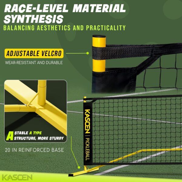 KASCEN Pickleball Net - Pickleball Net for Driveway, 22FT USAPA Portable Pickleball Set with Net, Pickle Ball Net with 4 Pickleballs & Carry Bag, Pickle Ball Net for Outdoor Indoor Court Backyard