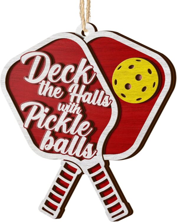 V Vibepy All Over Printed Pickleball Ornaments 2024, Pickleball Christmas Ornaments, Pickleball Gift, Pickleball Acessories Christmas 2 Layers Ornaments for Christmas Tree Hanging