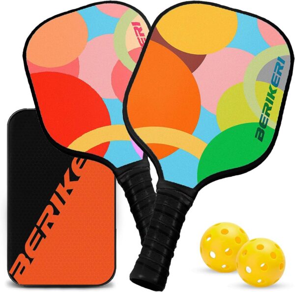 Pickleball Paddles Set of 2 - USAPA Pro Pickle Ball Rackets Set with Balls & Bag