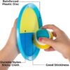 Kids Toys - Outdoor Games, Beach Toys, Toss and Ball Set with 4 Paddles and 3 Balls, Perfect Beach Games Sets Playground Sets for Backyards Easter Gifts for Kids/Adults/Family (Blue+Light Yellow)