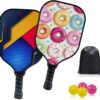 MYKUJA Kids Pickleball Paddles Set of 2 - Child Size Pickleball Set of 2 for Kids - Fiberglass Youth Pickle Ball Paddle Set with Bag - Pickleball Gifts for Children Under 12