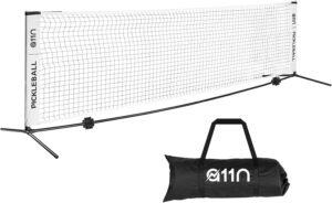 A11N Sports 11ft/14ft/20ft Versatile Pickleball Net for Driveway & Backyard, Black HDPE Net for Junior Tennis, Soccer Tennis - Easy Setup with Bungee Cord for Indoor & Outdoor Play