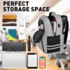 Ytonet Gym Backpack for Men Women, Gym Bags for Men Travel Laptop Backpack with USB Port, Water Resistant Sports Bag Fit 17.3 Inch Laptop, Travel, Workout, Grey