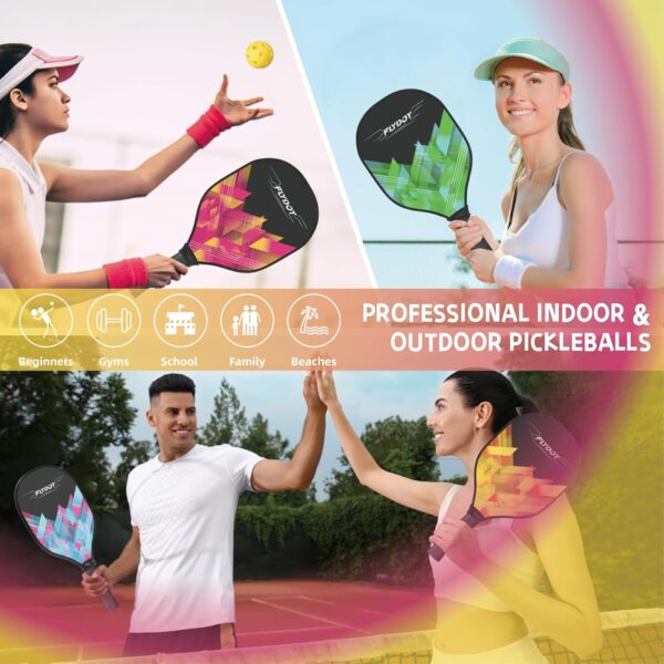 Pickleball Paddles Set of 4,USAPA Approved,4 Indoor&Outdoor Pickleball Balls, Carrying Bag, 4 Cooling Towels,4 Pack Paddles,Pickleball Paddles Pack Gifts for Beginner&Pro