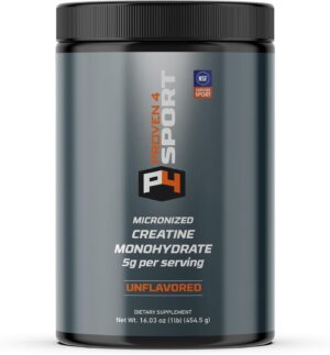 Proven4 Creatine Monohydrate Micronized Powder - NSF Certified for Sport® Supports Muscle Strength, Performance & Recovery from Exercise, Unflavored 16 Oz - 90 Servings