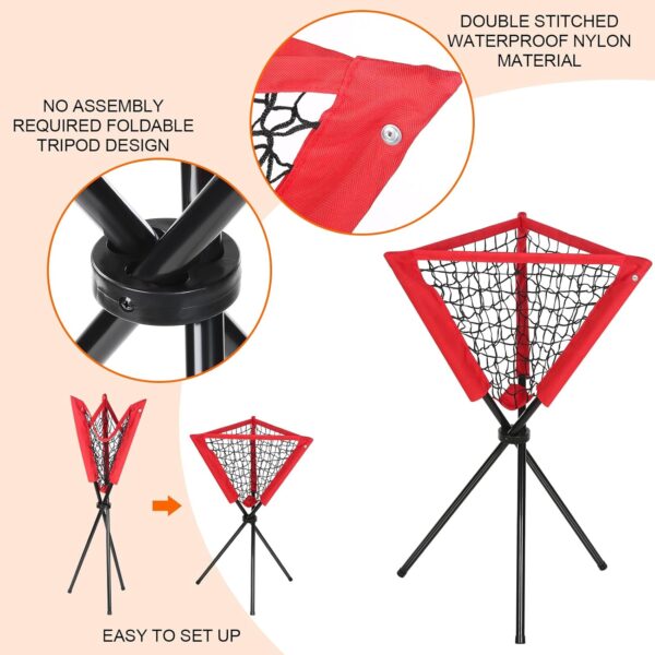X-ACE Ball Picker and Hopper for Pickleball or Tennis | 15-Ball Tube & 80-Ball Basket | Training Use No Bending | with Shoulder Strap Bag