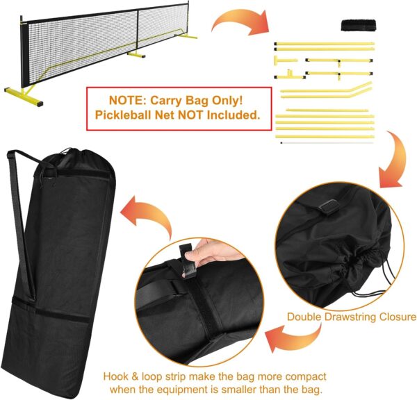 Cosmos Pickleball Net Storage Bag Pickle Ball Equipment Carry Bag Badminton Net Case Boundary Line Carrying Bag for Game Equipment Accessories Storage in Driveway Backyard (Mesh Net NOT Included)