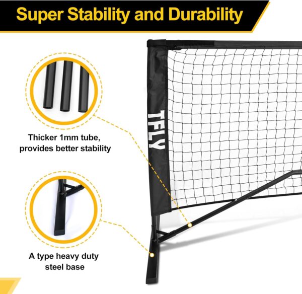 Pickleball Net, 22FT Portable Pickleball Net for Driveway, All-Weather Outdoor/Indoor Tournament-Grade Pickleball Net System with Carry Bag, Ideal for Competitive and Recreational Play