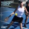 PIKKOFUN Pickleball Training Paddle Kit - Includes 10 Lead Bars & Overgrip for Customizable Weight - T700 Carbon Fiber Pickleball Trainer for Sweet Spot Practice - Extra Long Handle - 16mm Quiet Core