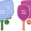 Kate Spade New York Let's Rally Blue and Pink Pickleball Set Including 2 Paddles, 2 Paddle Covers, and 2 Pickleball Balls Two Tone, Let's Rally