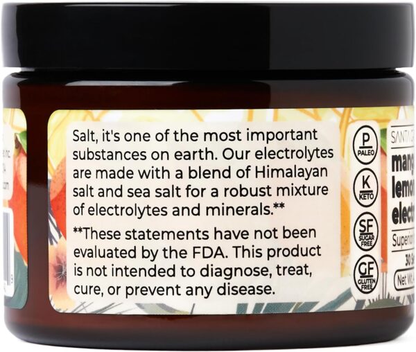 Santa Cruz Paleo Electrolyte Powder Mango Lemonade with Himalayan & Sea Salt, Magnesium, Potassium, Sugar-Free, 30 Servings