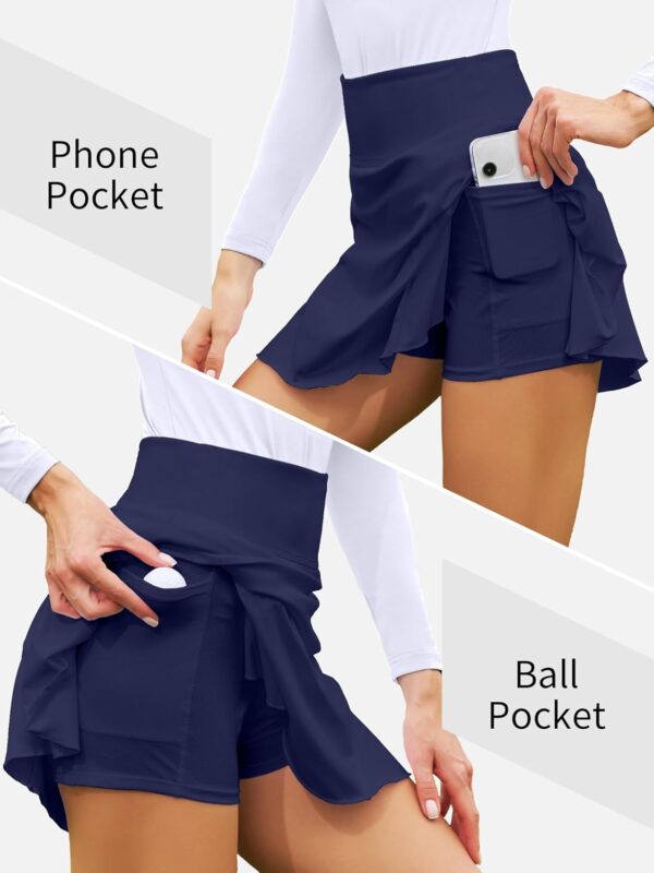 ATTRACO Tennis Skirts for Women with Pocket Golf Skirt Tummy Control Workout Athletic Skirts