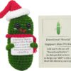 Funn Crochet Pickles 1 Pcs with Affirmations Cards for Inspirational Novelty Good Luck Gifts and Party Decorations (KK-CKD04-PICKLE-UN)