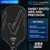 Pickleball Paddles, Raw Carbon Fiber Pickleball Paddle, USAPA Approved T700 Pickleball Rackets, 16MM Thermoformed Carbon Fiber Core, Black Fiberglass Paddles Designed