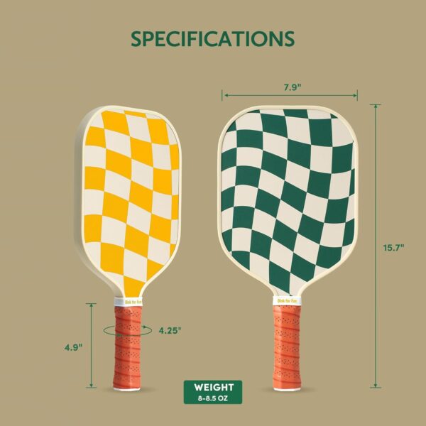Pickleball Paddles Set of 2/4 - USAPA Approved Graphite/Fiberglass Pickleball Racket, 2/4 Pickleball Rackets, 4 Balls and 1 Portable Carry Bag, Pickle Ball Set for Men Women