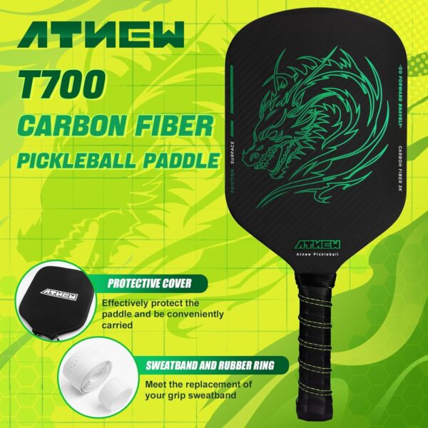 Pickleball Paddles, T700 Carbon Fiber Pickleball Paddle 3K Surface,Increased Spin & Control,Pickle Ball Paddle,Gifts for Pickleball Lovers