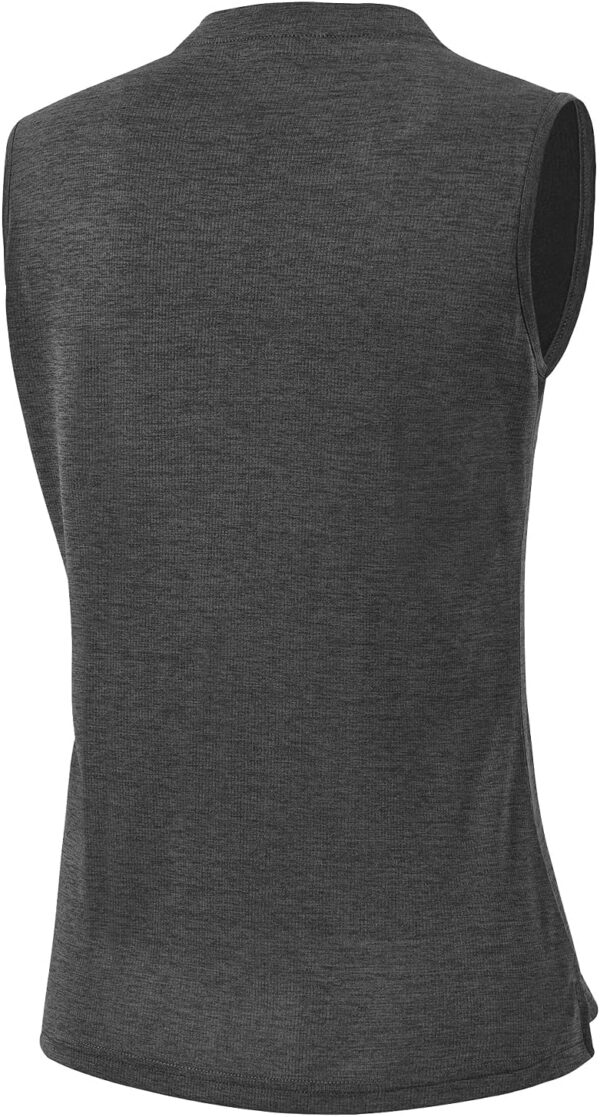 BGOWATU Women's Golf Polo Shirts Sleeveless Zip Up Collarless UPF 50+ Tennis T-Shirt Lightweight Quick Dry
