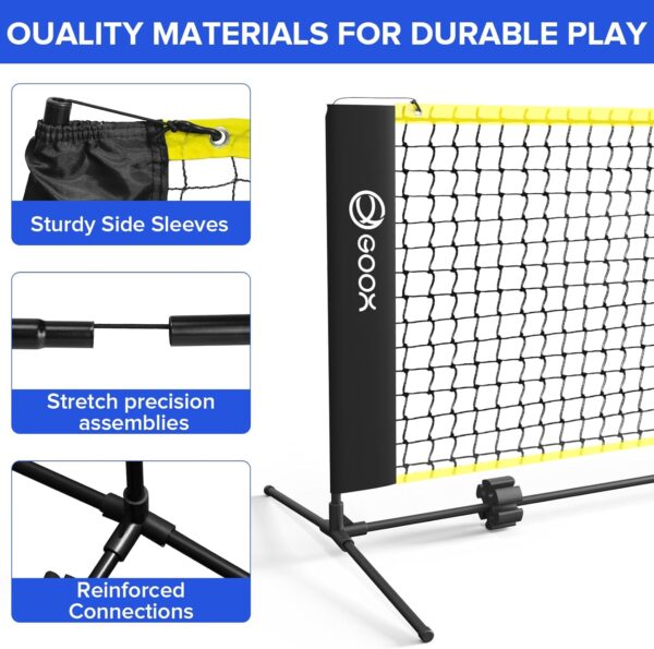 GOOX 6FT Small Mini Pickleball Net Set - Quick Setup Indoor/Outdoor Portable Practice Net - Lightweight Dink Training Aid for Backyard, Driveway