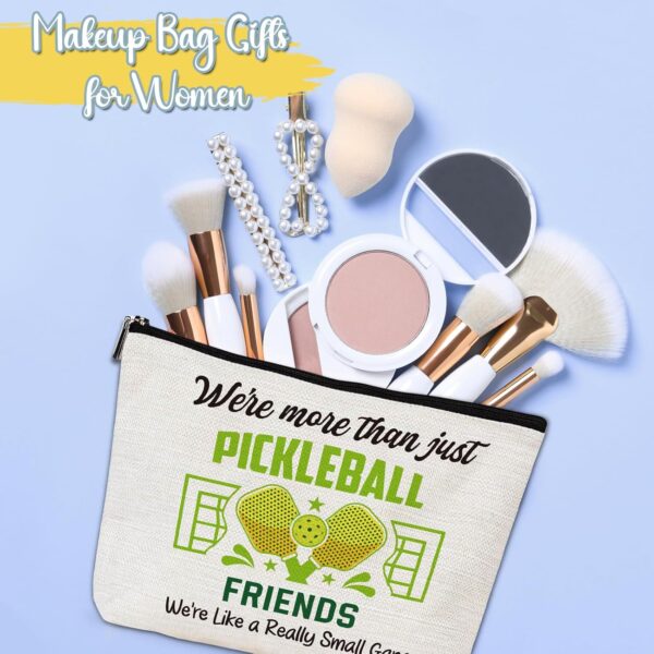 Pickleball Gifts for Women - Pickleball Makeup Cosmetic Bag with Zipper, Birthday Christmas Gift for Friends Girls Sisters Sports Lovers Teamates