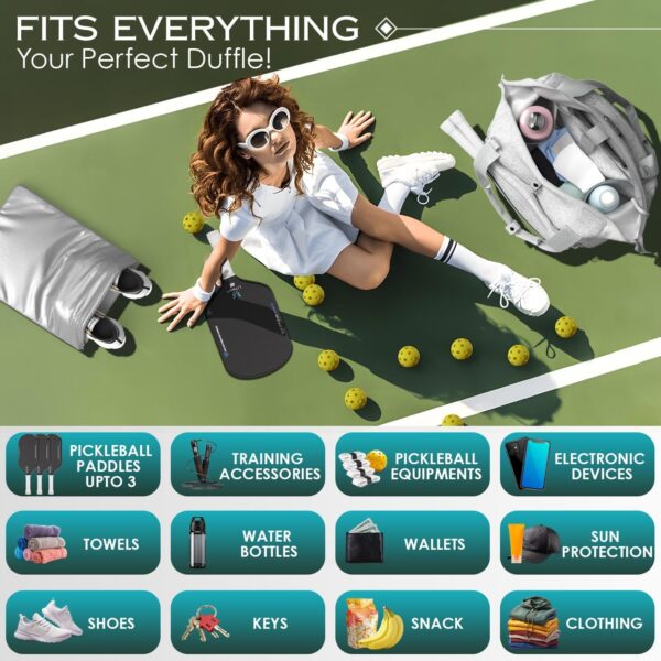 Pickleball Bag – Neoprene Duffel with Detachable Paddle Case, Shoe Compartment & Large Capacity for Men & Women