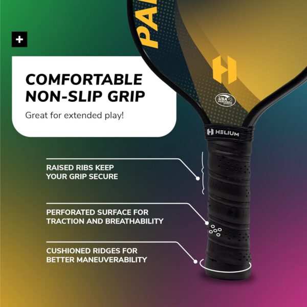 Helium Pickleball Paddle Set of 2 - USAPA Certified - Graphite Fiberglass Surface, Lightweight Honeycomb Core