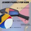 MYKUJA Kids Pickleball Paddles Set of 2 - Child Size Pickleball Set of 2 for Kids - Fiberglass Youth Pickle Ball Paddle Set with Bag - Pickleball Gifts for Children Under 12