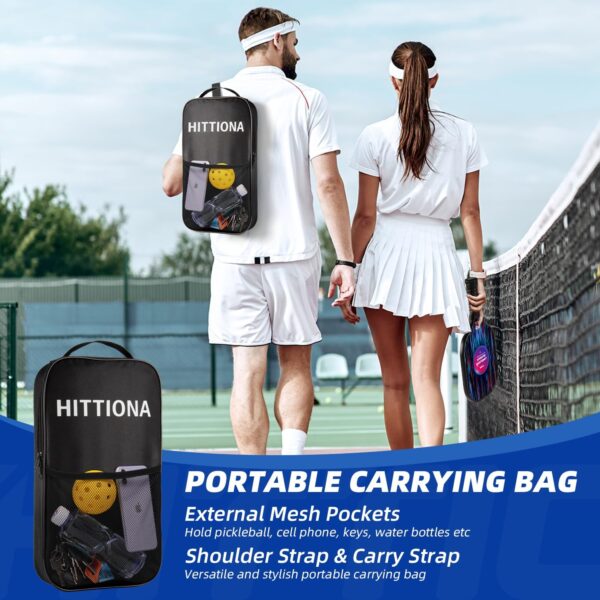Pickleball Paddles - Fiberglass Pickleball Paddles Set of 2, USAPA Approved Pickle Ball Rackets 2 Pack with 4 Pickleball Balls, 1 Pickleball Net Bag, Paddles Ball Set for Beginners