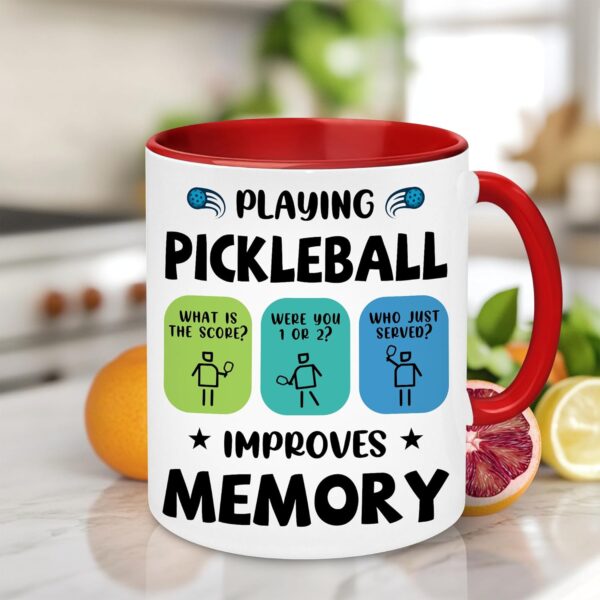 Pickleball Gifts - Pickleball Mug And Coaster - Funny Gift For Men, Women - Playing Pickleball Improves Memory Mug - Unique Christmas, Birthday Gift For Mom, Dad, Friend, Pickleball Lover