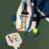 STEEL MILL AND CO. Pickleball Bags for Ladies and Men, Unisex Pickleball Bag Holds 4 Pickleball Paddles, Adjustable Sling Bag with Fence Hook and Water Bottle Holder