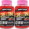Creatine for Men & Women Creatine Monohydrate Gummies, Creatine Monohydrate per Serving with Taurine & Vitamin B12, Pre-Workout for Max Strength, Energy & Endurance - 2 Pack