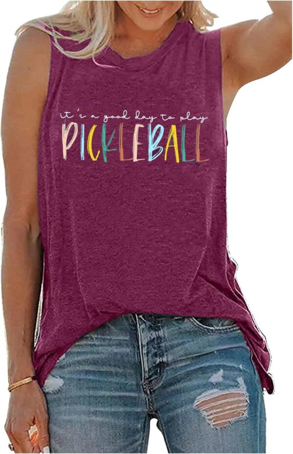 Pickleball Tank Tops Women Pickleball Graphic Tees Shirts Summer Sleeveless Pickleball Player Lover Gifts