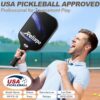 Pickleball Paddles Set of 2/4, USAPA Approved Pickleball Set Fiberglass Surface Honeycomb Core Pickleball Rackets with 4 Indoor & Outdoor Balls Carry Bag & Grip Tapes, Gifts for Beginners & Pros