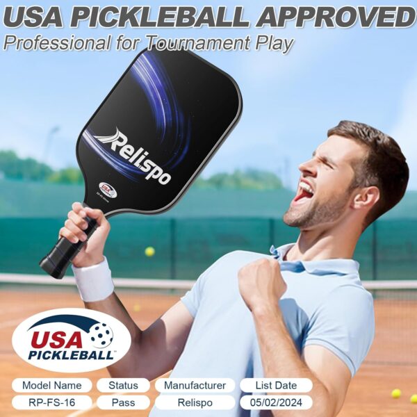 Pickleball Paddles Set of 2/4, USAPA Approved Pickleball Set Fiberglass Surface Honeycomb Core Pickleball Rackets with 4 Indoor & Outdoor Balls Carry Bag & Grip Tapes, Gifts for Beginners & Pros