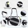 PU Leather Pickleball Paddle Bag - Small Fashion Tote for Women Men