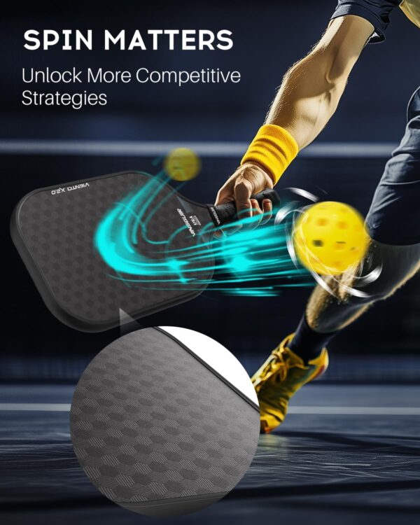 VINSGUIR Pickleball Paddle Set of 2, USAPA Approved Lightweight Fiberglass Rackets with Honeycomb Core, 4 Pickleballs & Carrying Bag, Ideal for Beginners & Gift