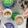 Pickleball Gifts for Women Men Pickleball Lovers 6Pcs Coasters for Drinks Absorbent Ceramic Stone Coasters with Metal Holder Stand Cup Placemat Funny Christmas Pickleball Gift Idea Home Decor