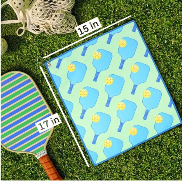 Millie Rose Pickleball Towels in Fashionable Prints - Cute 15x17 inch Microfiber & Cotton Athletic Towels with Carabiner Clip - Pickleball Accessories, Pickleball Gifts (Pickleball Party)
