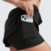 CRZ YOGA Dolphin Golf Skirts for Women A Line High Waisted Casual Athletic Mini Tennis Pickleball Skort with Zipper Pocket