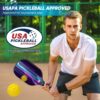 Pickleball Paddles Set of 2 - Fiberglass Pickleball Paddles for Beginners, USAPA Approved Pickle Ball Rackets 2 Pack with 4 Pickleball Balls, 1 Pickleball Net Bag, Paddles Ball Set Outdoor Indoor