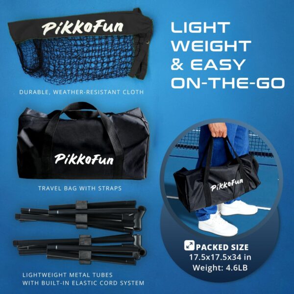 Mini Pickleball Net 5 ft - Pickleball Dink Net for Training for Indoor and Outdoor, Regulation Height 3 ft., Quick Set Up Design, Lightweight and Durable