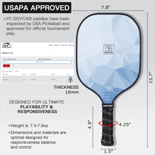 71JffeYV3L._AC_SL1500_.jpg Pickleball Paddles Set of 2, 2025 USAPA Approved Pickleball Set, Fiberglass Lightweight Pickle Ball Rackets 2 Pack, 2 Outdoor Pickleball, 2 Indoor Pickleball Balls, 1 Pickleball Bag for Women and Men