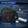 JOOLA Ben Johns Hyperion Pickleball Paddle - Select Raw Carbon Surface or Carbon Abrasion Surface for Increased Power and Spin - Elongated Grip Handle - Carbon Fiber Pickleball Paddle - USAP Approved
