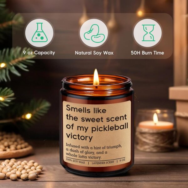 GSPY Scented Candles - Pickleball Gifts for Women, Men - Pickle Ball Accessories, Funny Sports Gifts for Pickleball Lovers, Players - Funny Mothers Day, Birthday Present for Dad, Mom, Best Friend