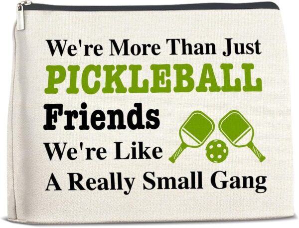 Pickleball Lover Gifts Makeup Bag Pickleball Gifts for Women Pickleball Lovers Cosmetic Bag We're More Than Just Pickleball Friends Zipper Makeup Pouch
