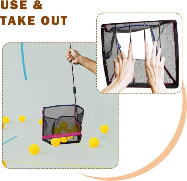 TNZMART Adjustable Pickleball Retriever Portable Pickle Balls Picker Multifunction Ball Collector for Picking and Storage