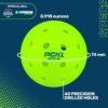 PCKL Elite 40 Pickleball Balls Cold Weather Rated | Tournament and Competition Ball | 4 Pack of Balls | 50 Pack | 100 Bulk Pack | USA Pickleball Approved (4 Pack, Neon Green)