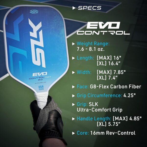 Selkirk Sport SLK Evo Pickleball Paddle | Evo Power | Evo Control | Evo Hybrid | Fiberglass Pickleball Racket | Carbon Fiber Pickleball Paddle with SpinFlex Surface