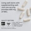 Sports Research N-Acetyl L-Cysteine (NAC) 600mg, 90 Veggie Capsules - Vegan, Non-GMO, Gluten Free. Lemon Aroma